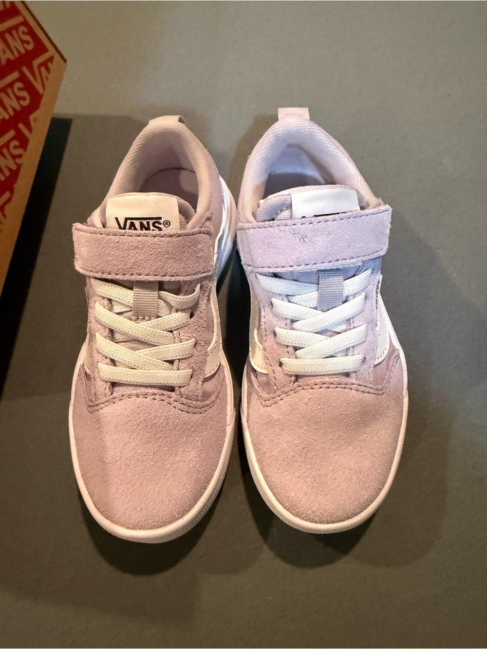 Vans Kids Lavender Suede Velcro Sneakers